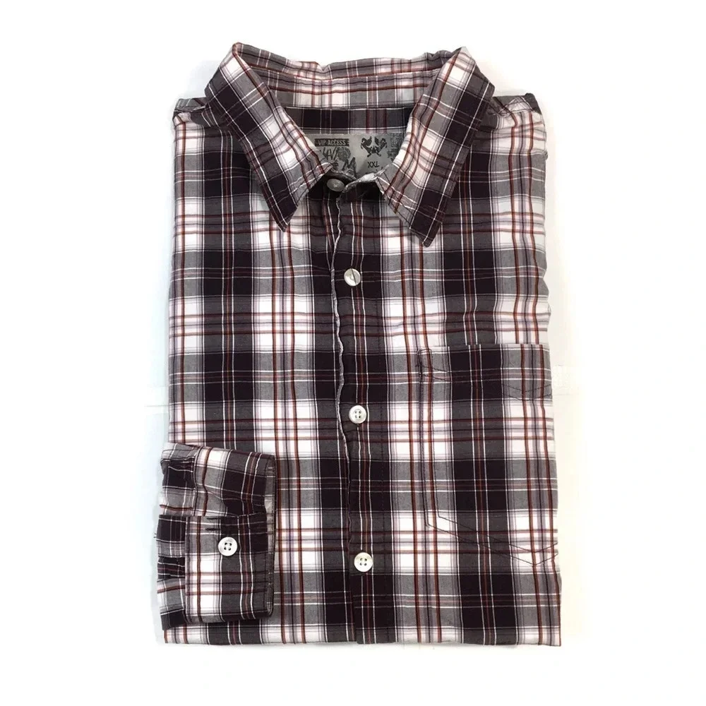 BY62 Boys Old Navy Plaid preppy Button Down Shirt XXL